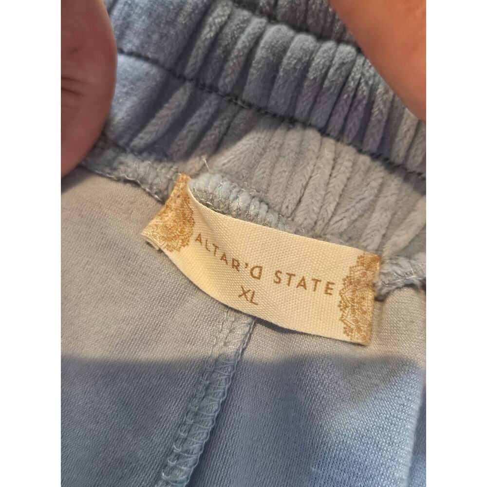 Altar'd state womens XL velour crop hoodie shorts track suit set baby blue y2k - Picture 5 of 8